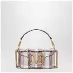 Valentino Garavani Small Locò shoulder bag in multicolour laminated elaphe leather