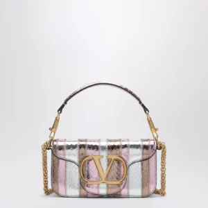 Valentino Garavani Small Locò shoulder bag in multicolour laminated elaphe leather