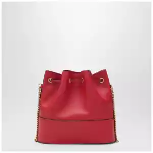 Valentino Garavani Vlogo red leather bucket bag