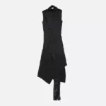 Acne Studios Black satin dress with scarf