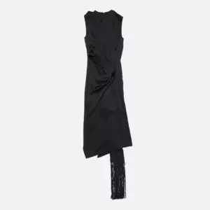Acne Studios Black satin dress with scarf
