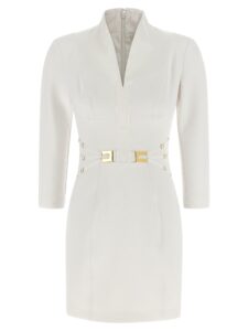 Elisabetta Franchi Logo Dress With Elastic Bands