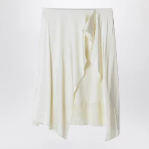 Acne Studios Layered satin skirt cream white