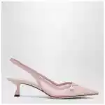 Jimmy Choo Amita 45 slingback pumps in pink leather and lace