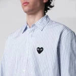 Comme des Garçons Shirt Light blue striped cotton shirt
