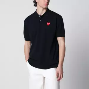 Comme des Garçons Shirt Red Heart polo shirt in navy blue cotton