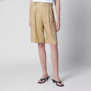 Tagliatore Effie tailored bermuda shorts in beige linen