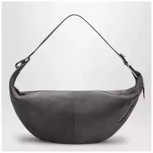 LEMAIRE Greige Quiver Clip suede bag