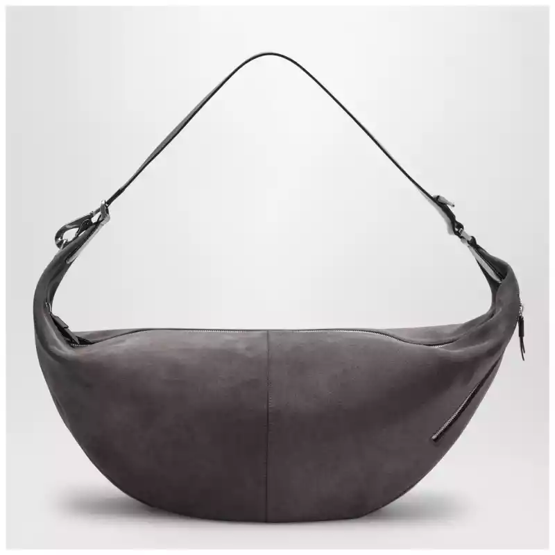 LEMAIRE Greige Quiver Clip suede bag