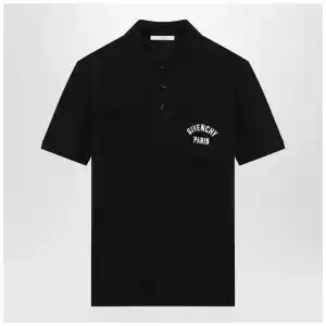 Givenchy Dark blue polo shirt with logo embroidery