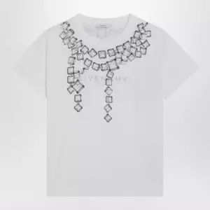 Givenchy Deconstructed Crystals cotton T-shirt in white