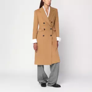 Tagliatore Beige wool and cashmere double-breasted coat