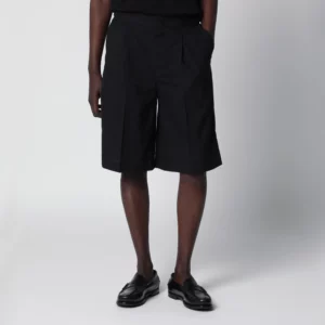 PT Torino Black cotton Bermuda shorts