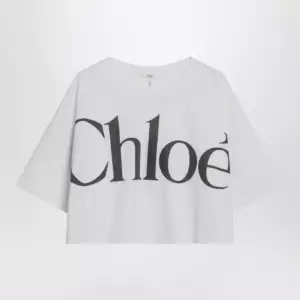 Chloé White boxy T-shirt with logo print
