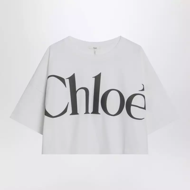 Chloé White boxy T-shirt with logo print
