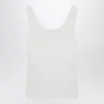 Chloé White ribbed tank top with logo