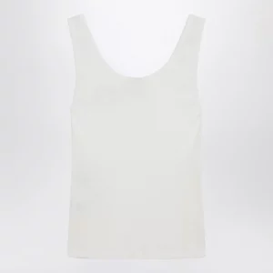 Chloé White ribbed tank top with logo
