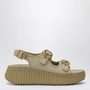Chloé Nama wedge sandals in sand