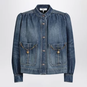 Chloé Indigo blue gathered denim jacket