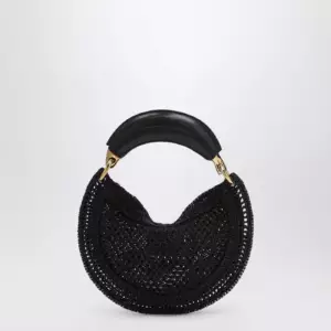 Chloé Mini Summer Banana hobo bag in black crochet with leather details