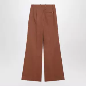 Chloé Flared cotton trousers in nougat colour