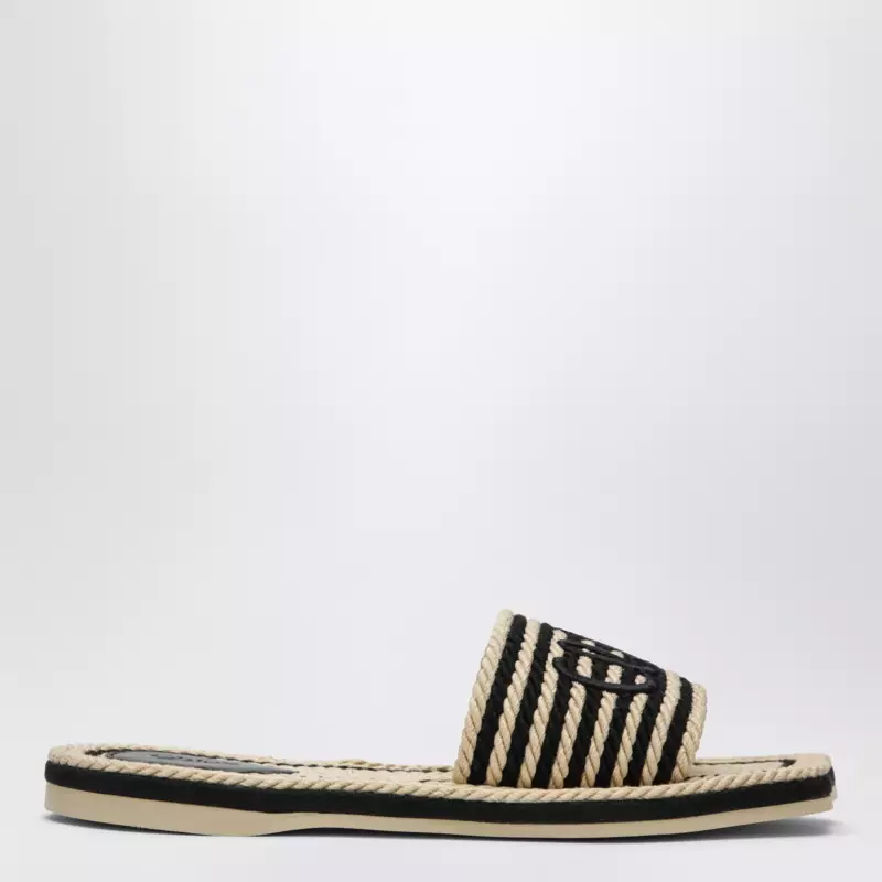 Chloé Sand mules in hand-braided recycled rope, black