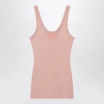 Chloé Fitted Henley tank top in ribbed organic cotton, pink