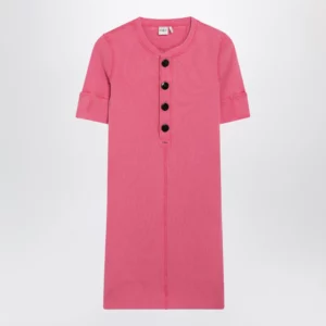 Chloé Pink Henley mini dress in cotton jersey