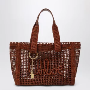 Chloé East-West Summer Banana Summery brown raffia tote bag