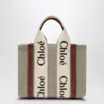 Chloé Woody little bag in beige canvas