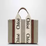 Chloé Woody little bag in beige canvas