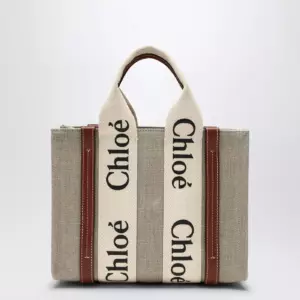 Chloé Woody little bag in beige canvas