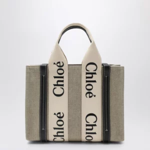 Chloé Woody little bag in beige canvas