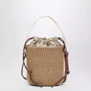 Chloé Small Woody raffia bucket bag
