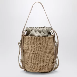 Chloé Small Woody bucket bag in raffia