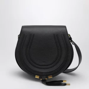 Chloé Black Saddle Marcie bag in grained leather