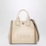 Chloé Carry Small tote bag in Blushy Beige canvas