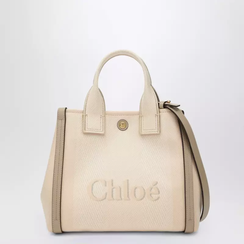 Chloé Carry Small tote bag in Blushy Beige canvas