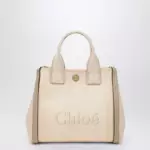 Chloé Carry Small tote bag in Blushy Beige canvas