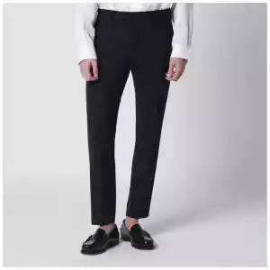 PT Torino Navy blue wool-blend trousers