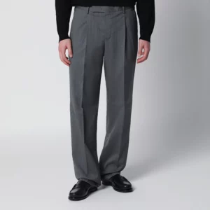 PT Torino Grey Pants in Virgin Wool