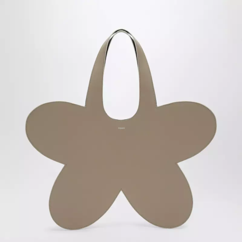 Coperni Flower beige leather tote bag