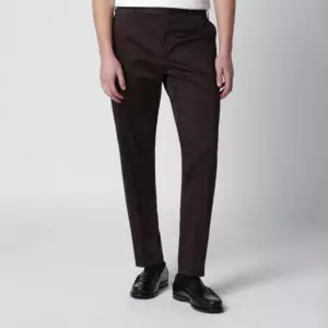 PT Torino Brown cotton-blend trousers