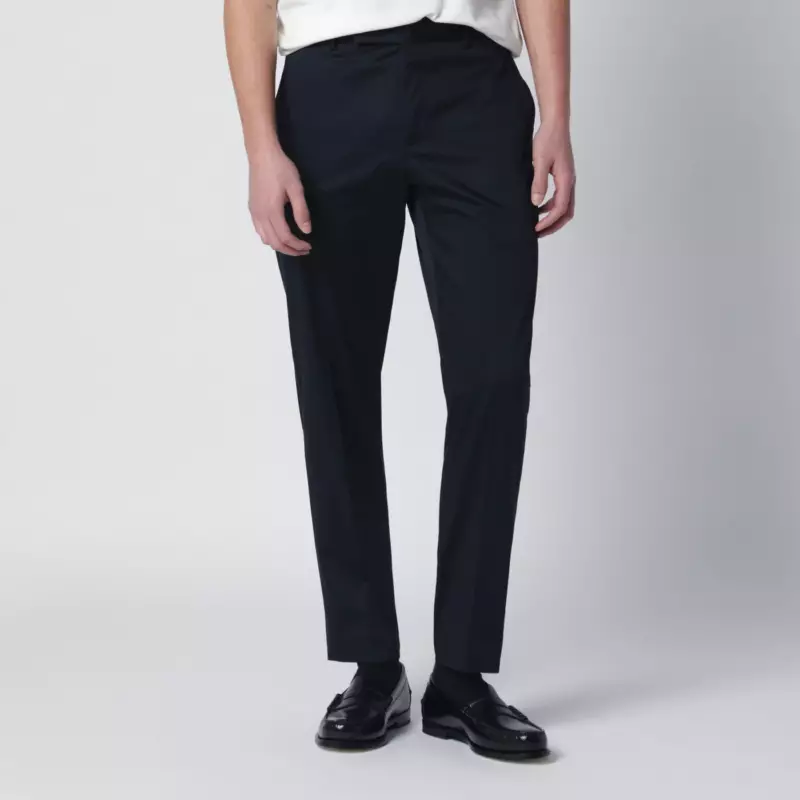 PT Torino Blue cotton-blend trousers