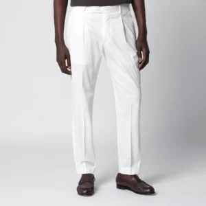PT Torino White cotton trousers