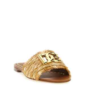 Dolce & Gabbana Raffia Braid Slides