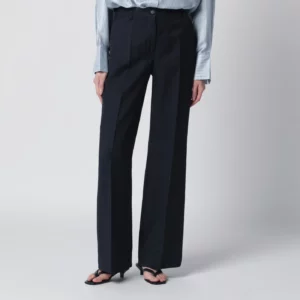 P.A.R.O.S.H. Blue viscose trousers