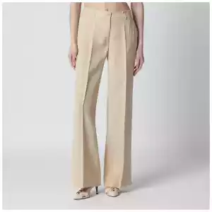 P.A.R.O.S.H. Champagne-colored viscose trousers
