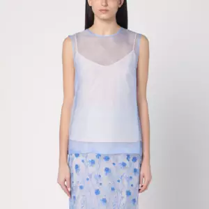 P.A.R.O.S.H. Sky blue tank top in silk