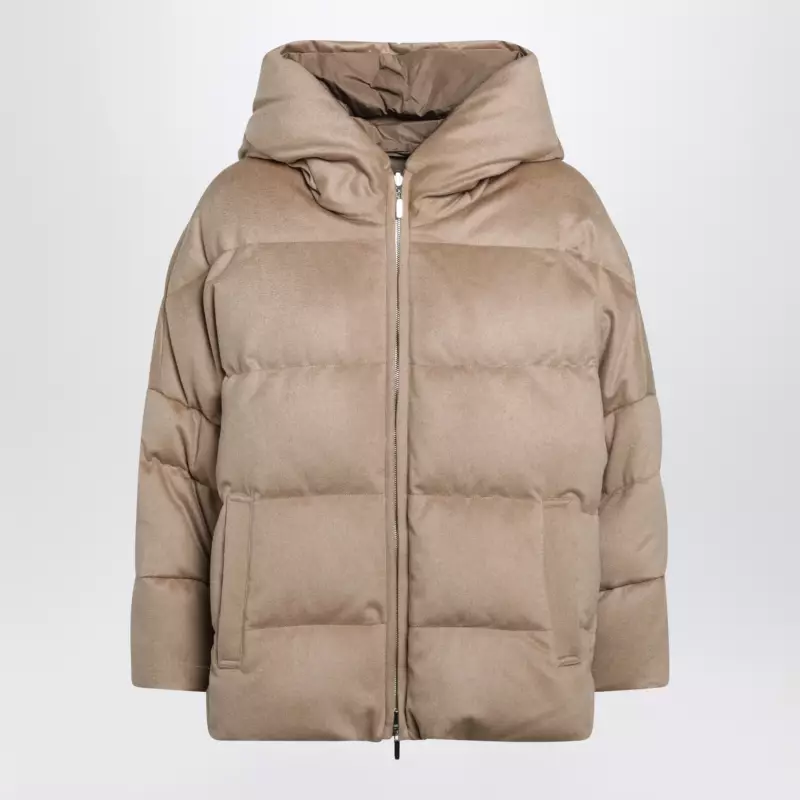 Max Mara The Cube Reversible zip camel down jacket